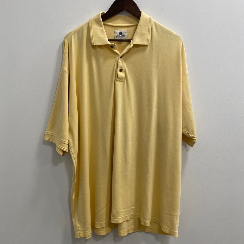 Lone Cypress Pebble Beach Polo Shirt Mens XXL Yellow Cotton Golf Preppy Dadcore